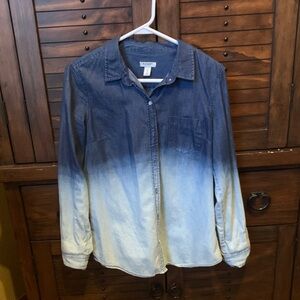 Old Navy Ombre Blue Button Down Shirt